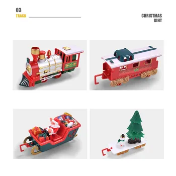 Gaismas Un Skaņas Ziemassvētku Train Set Dzelzceļa Sliežu Rotaļlietas Ziemassvētki Vilcienu Dāvana, Ziemassvētku Rotājums Mājās Lokomotīvju Dzinēju Automašīnām