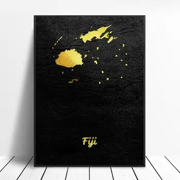 Zelta Karti Fidži Kanvas Glezna Mākslas Izdrukāt Plakātu Grafiskās Sienas Mūsdienu Minimālisma Guļamistaba, Dzīvojamā Istaba Apdare