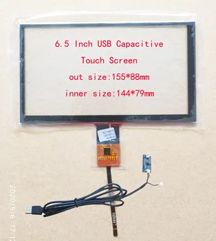 6.2 6.5 collu Auto Radio Touch Screen Sensoru Digitizer ar USB Draiveris valdes kontrolieris Win7 8 10 Rasbian 155*88mm AT065TN14