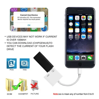 USB OTG Adapteri iPhone iPad iOS13 Lightning USB 3.0 Adapteris, U-Disku, Peli, Klaviatūru Converter Ligtning Fotokameras Adapteri