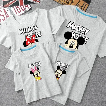 Disney Vasaras Matching Māte Meitu Apģērbu Saskaņojot Mickey Minnie Drukāt Ģimenes Izskatīties Ģimenes Saskaņošanas Vecāku-bērnu Apģērbs