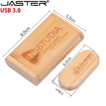 JASTER USB 3.0 nodrošina lāzera / krāsu druka, LOGO pasūtījuma sākotnējā koka U diska 4GB/8GB/16GB/32GB/64GB/128GB USB flash disku
