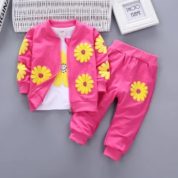 BibiCola Pavasara Rudens Jaundzimušais Meitene Apģērba Komplekts Bērniem Tracksuit Iespiests T-krekls+Casual Bikses 2GAB Bērnu Drēbes Uzvalku