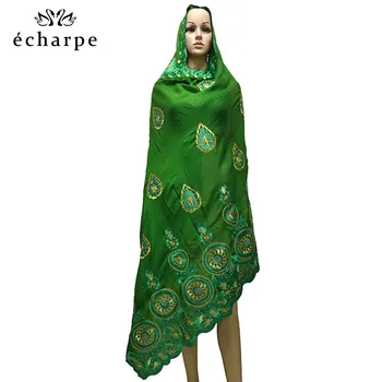 Kokvilnas Šalle Āfrikas Sievietēm Īpaša Musulmaņu Sieviešu Izšuvumi Hijab Šalle Lielā Aplī Dizaina Lakatu EC122