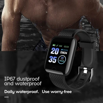 Ūdensizturīgs IP67 Smart Skatīties Vīriešiem, Sievietēm, Bērniem, Asins Spiediena Fitnesa Tracker Sirds ritma Monitors Pedometrs Smartwatch Aproce Band