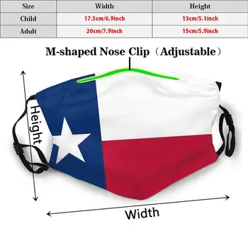 Texas Karogu - Flag0100 Pieaugušo Bērni Anti Putekļu Filtrs Diy Maska Teksasā, Asv Amerikas Karoga Burbulis Alamo, Houston, Dallas Lielāks Longhorns