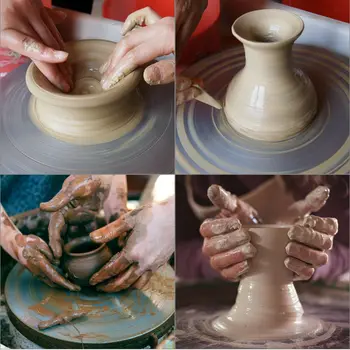 VEVOR Keramikas, kas Veido Mašīnu 25cm Keramikas Podnieka Ripu ar Tēlniecības Uzstādīt Regulējamas Kājas 280W Mākslas Amatniecības DIY Māla Rīks