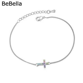 BeBella kristus krusta šarmu, plānas ķēdē aproce ar čehu kristāli modes rotaslietas sievietēm, meitenēm sieviešu dāvanu 5 krāsas