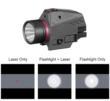 Taktisku Ieroci Lukturītis LED Gaismas Pistoli ar Sarkano Punktu Lāzera 20mm Dzelzceļa Militāro Lāpu Gaismas, Medību Šautene Šaušana