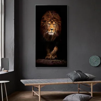 Liela Savvaļas Lauva Dzīvniekiem Mežonīgs Zvērs Plakātu Sienas Mākslas Audekls Izdrukas, Gleznu Dekoratīvie Foto Attēlus Dzīvojamā Istaba Dekori