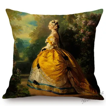 Franz Ksāvera Winterhalter Rokoko Karaļa Galmā Princese, Karaliene Skaista Dāma Portrets Eļļas Glezna Dīvāna Spilvens Gadījumā Gaisa Spilvena Vāka