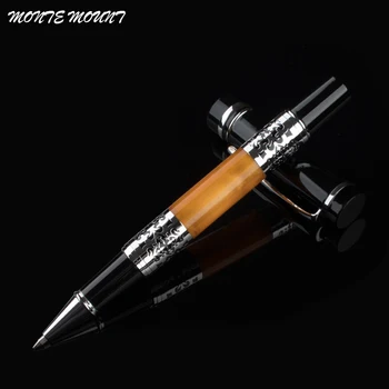 Deluxe Baoer sērija, oranžā un sudraba MONTE MOUNT Rollerball Pildspalvu kancelejas preces izpildīt rakstīšanas pildspalva