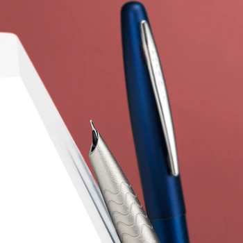 HongDian 617 Strūklakas Pildspalvas tintes Full Metal Klips, Pildspalvas Nerūsējošā Tērauda Sarkans Melns Classic Strūklaka-Pen EF Nib Skolas Adrese Dāvanu Kastē