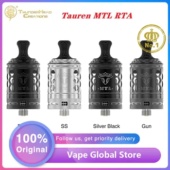 Sākotnējā THC Tauren MTL CSDD 2 ml Vape Tvertne 360 Mainīgas Gaisa plūsmu MTL/RDL Vape Elektronisko Cigarešu Iztvaikotāju Vs Zeux X / Hastur