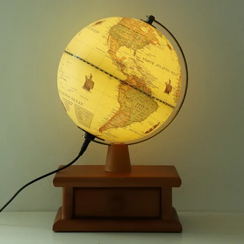 20cm Pasaules Zemes Globuss Karte Ģeogrāfija LED Izgaismotas uz galda Dekorēšana Home Office Skolu Audzēkņu Dāvana