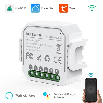 BlitzWol BW-SS6 WIFI Smart Aizkaru Modulis APP Tālvadības pults Laiks Atvērt/Aizvērt Strādāt ar Google Palīgs Alexa Smart Home