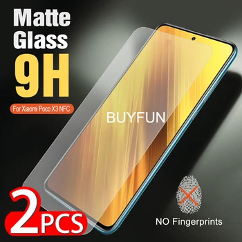 2gab Par Xiaomi Poco X3 NFC Pilnībā Segtu Matēts Matēta Rūdīta Stikla Ekrāna Aizsargs Xiaomi Poco X3 NFC Pret pirkstu Nospiedumiem, Stikls