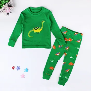 Rudens Bērnu Zēnu Apģērba Komplekts Bērniem Dinozauru Drukāt Apģērbu Komplekti Meitenēm Ar Garām Piedurknēm Top + Elsas 2-Gabals Sporta Tērps Bērniem Kostīmu