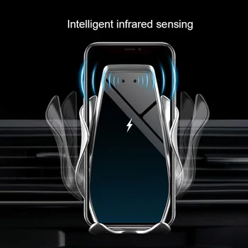 FDGAO Automātiskā 15W Auto Qi Bezvadu Lādētājs Samsung S20 S10 S9 iPhone 11 Pro XS XR 8 Plus Infrasarkanais Sensors, Tālrunis Mount Turētājs
