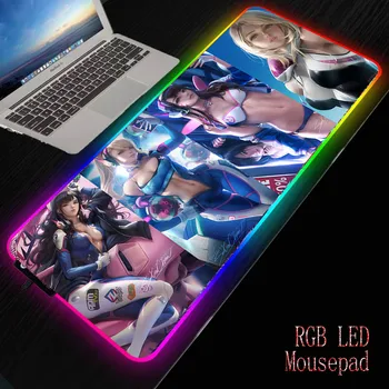 MRG Sexy Girrl RGB Peles Paliktņa Datora peles paliktnis LED Gaming Mouse Pad Spēlētājs Lielu Mause Pad USB Tastatūras Peles PC Galda Paklājiņš