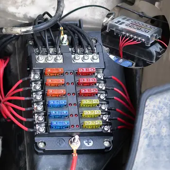 12V 32V 12 Veidā Asmens Drošinātāju Kastē Bloka Turētājs LED Indikators Ķēdes Auto Jūras Ūdensizturīgs