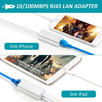 Zibens Lai RJ45 Ethernet LAN Vadu Tīkla Adaptera 100Mbps Tīkla Kabeli Aizjūras Ceļojumu Kompakts iPhone X/iPad Sērijas