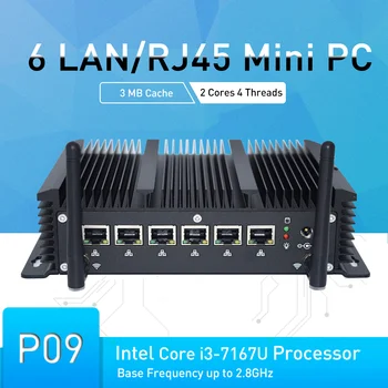 Hystou Mini pc Celeron 3865U Core i5 7267U 6 LAN Rūpniecības Tiny datoru Windows 10 Pro Linux ar SD kartes slots DDR3 8GB RAM SIM slots