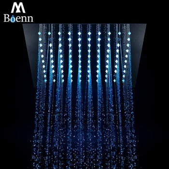 M Boenn 300*300mm Nokrišņu LED Gaismas Dušas Griestu Iegulto Dušas Galvas Krāsains Vannas Dušas Pulēta 304SUS Showerhead