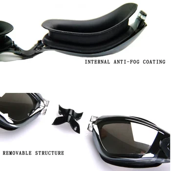 Peldēšanas brilles HD Anti-Miglas UV regulēšana stiklu jostas Profesionālās peldēt ieplests pieaugušo receptes brillēm vīrieši sievietes