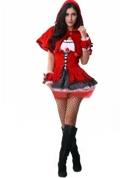 . gadam Puse Kostīmu Little Red Riding Hood Apģērbu Halloween Sexy Sievietes Kostīms Vetement Femme Ruffles Kleita Sieviešu CC145