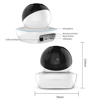 LOOSAFE wifi Bezvadu IP Drošības Kamera, 1080P Mājas Drošības Automātiskās sekošanas Signālu IS Uzraudzības CCTV Kameras Wifi