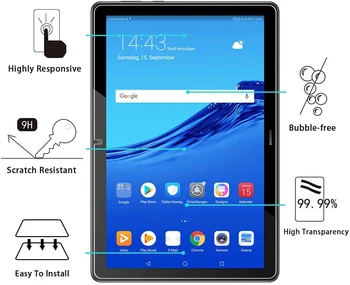 2gab Tablete Rūdīta Stikla Ekrāna Aizsargs Vāks Huawei MediaPad T5 10 10.1 Collu HD Acu Aizsardzības Plēves