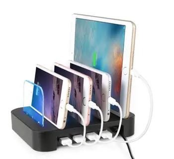 4 Porti USB Hub Universal Multi Ierīces Uzlādes Staciju Fast Charger Docking 24W iPhone iPad, Samsung Galaxy LG Tablet PC
