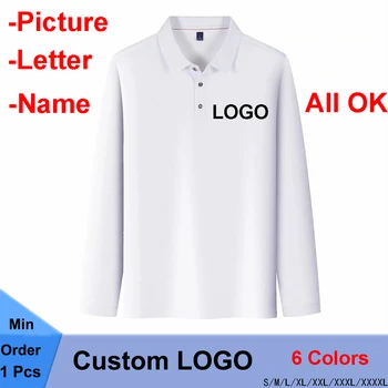 Pasūtījuma Logo!Ar garām Piedurknēm, Reklāmas Kreklu apdruka Vīriešu Un Sieviešu Atloks, Darba Kreklu, Polo Sporta Krekls Uzdrukāts Izšuvumi/Izdrukāt