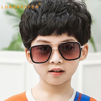 2020 Bērniem, Tony Stark Dzelzs Vīrs Saulesbrilles Bērniem Vintage Metāla Kvadrātveida Saules Brilles Meitenes Steampunk Brilles Zēni Toņos UV400