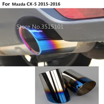 Auto segtu muffler ārpus beigām cauruļu veltīt nerūsējošā tērauda izplūdes padoms asti kontaktligzdas 2gab Priekš Mazda CX-5 CX5 2013 2016