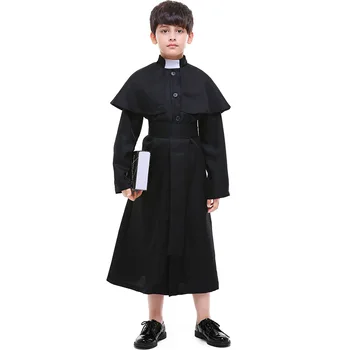 Mazulis Halloween Zēni Misionāru Priesteris Tēvs Meitenes Mūķene Jaunavas Marijas Apģērbs Baznīcas Lomu Kostīmu