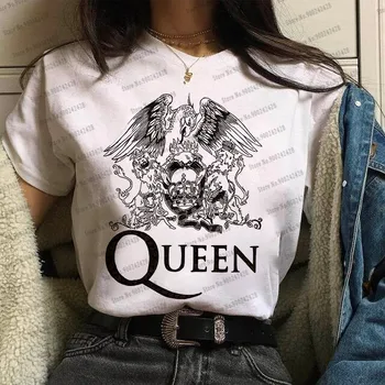 Estētiskās Freddie Mercury Sky sieviešu t krekls Karaliene Grupa T-krekls Harajuku Personas portrets Grafiskais izdrukāt Tee Vogue rokgrupa Topi