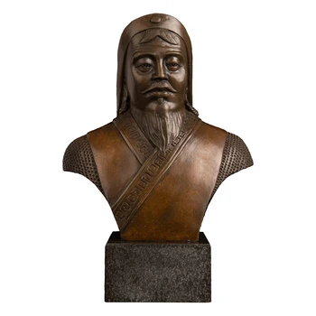 Genghis Khan Krūšu Statuja Skulptūru Bronzas Ķīnas Varonis Slaveni Cilvēki Statuetes Vintage Mākslas Kolekcionārs Kolekcionējamus