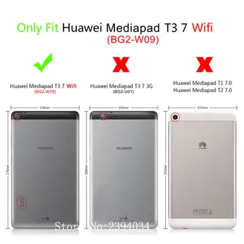 Gadījumā Huawei MediaPad T3 7.0 WIFI BG2-W09 Segtu Būtiska Karikatūra Krāsotas PU Ādas Ādu, par Godu Spēlēt Pad 2 7.0 +Filma+Pildspalva