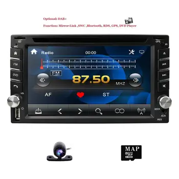 Auto Multimedia 2 din Auto DVD Atskaņotājs Dubultu 2 din Universālas Automašīnas Radio, GPS Navigācija dash Auto Stereo video Bezmaksas Kartes, Kameras un USB