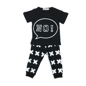 2020. gada Vasarā Jaunu puiku drēbes baby Romper Kokvilnas īsām piedurknēm burtu T krekls+bikses jaundzimušo s baby meitene apģērbs