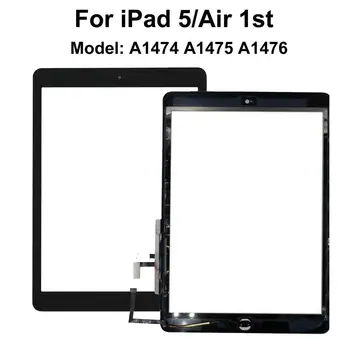 Touch iPad Gaisa iPad 5 Touch Screen Digitizer Par iPad5 iPad Gaisa 1 Ekrāna Stikla Paneli Sensora Pogu Home A1474 A1475 A1476