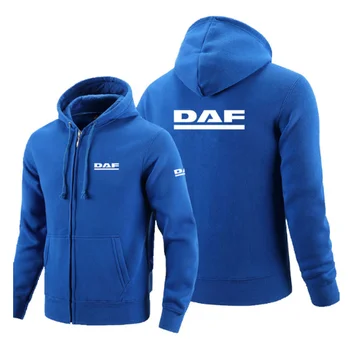 2020NEW DAF logo rāvējslēdzēju sporta Krekls Vīriešiem Rāvējslēdzēju Hoodies Rudens pelēkā vārna Ziemu Modes Gadījuma Apģērbi