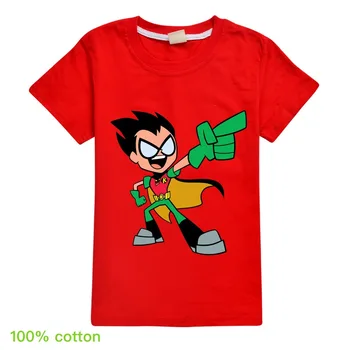 Zēnu un Meiteņu Topi Teen Titans, Go Print Drēbes Toddler Bērniem Īsām Piedurknēm kokvilnas T-krekls Bērnu t-veida Topi 3pcs/Set Apģērbi