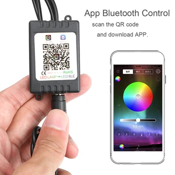 Bezvadu APP Bluetooth RGB Auto LED Apkārtējā Svītru Gaismu Atmosfēra, Lampas Interjera Dekorēšana Auto Aksesuāri Universal 6m Līnijas