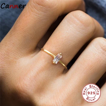 Canner Gredzeni Sievietēm, Vienkāršu Stila S925 Sudraba Shiny Diamond Ring Pāru Laulības Gredzenu Zelta Krāsā Smalkas Rotaslietas Collares 2021