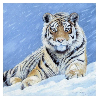 DUTEY Pilnu Kvadrātveida Urbt 5D DIY Dimanta Krāsošana Sniega Tīģeris Izšuvumi Krustdūrienā Rhinestone Mozaīkas Dzīvnieku Mājas Dekoru