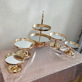 1gb-5gab Spogulis kūka stāvēt Galvanizācijas Metāla cupcake stāvēt Grand dizaina cepšanas mīlestību, kāzu svinības, deserta galda dekorēšana