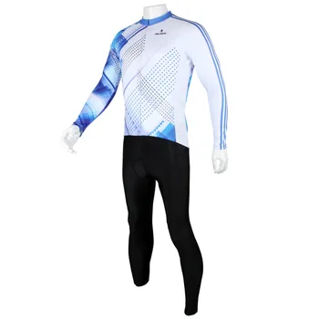Jauns dizains, blue ray iespiesti Riteņbraukšana Jersey par vīriešu ar garām piedurknēm ar velosipēdu džersija apģērbs elpo